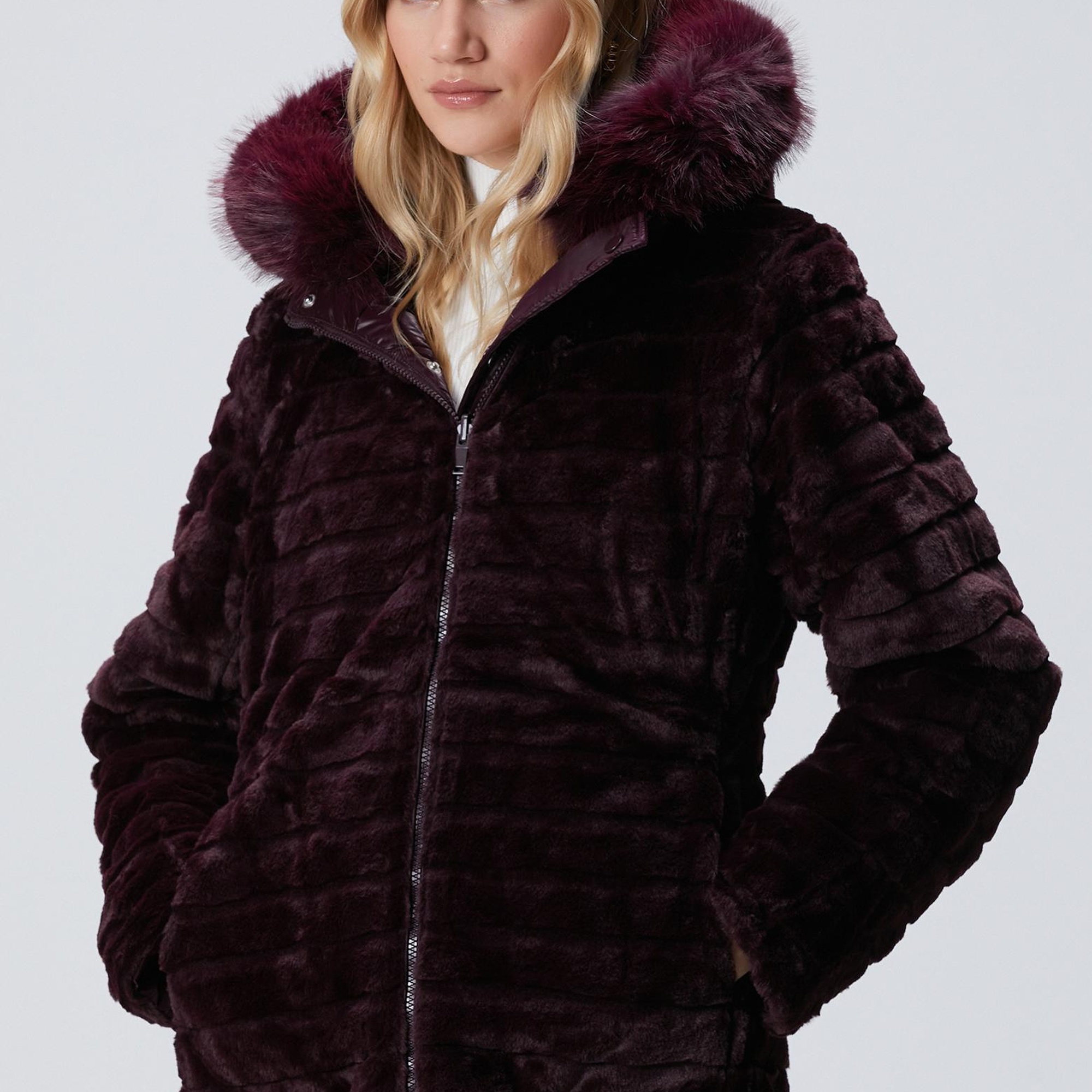 Network Kadın N-Tech Mürdüm Çift Taraflı Mont