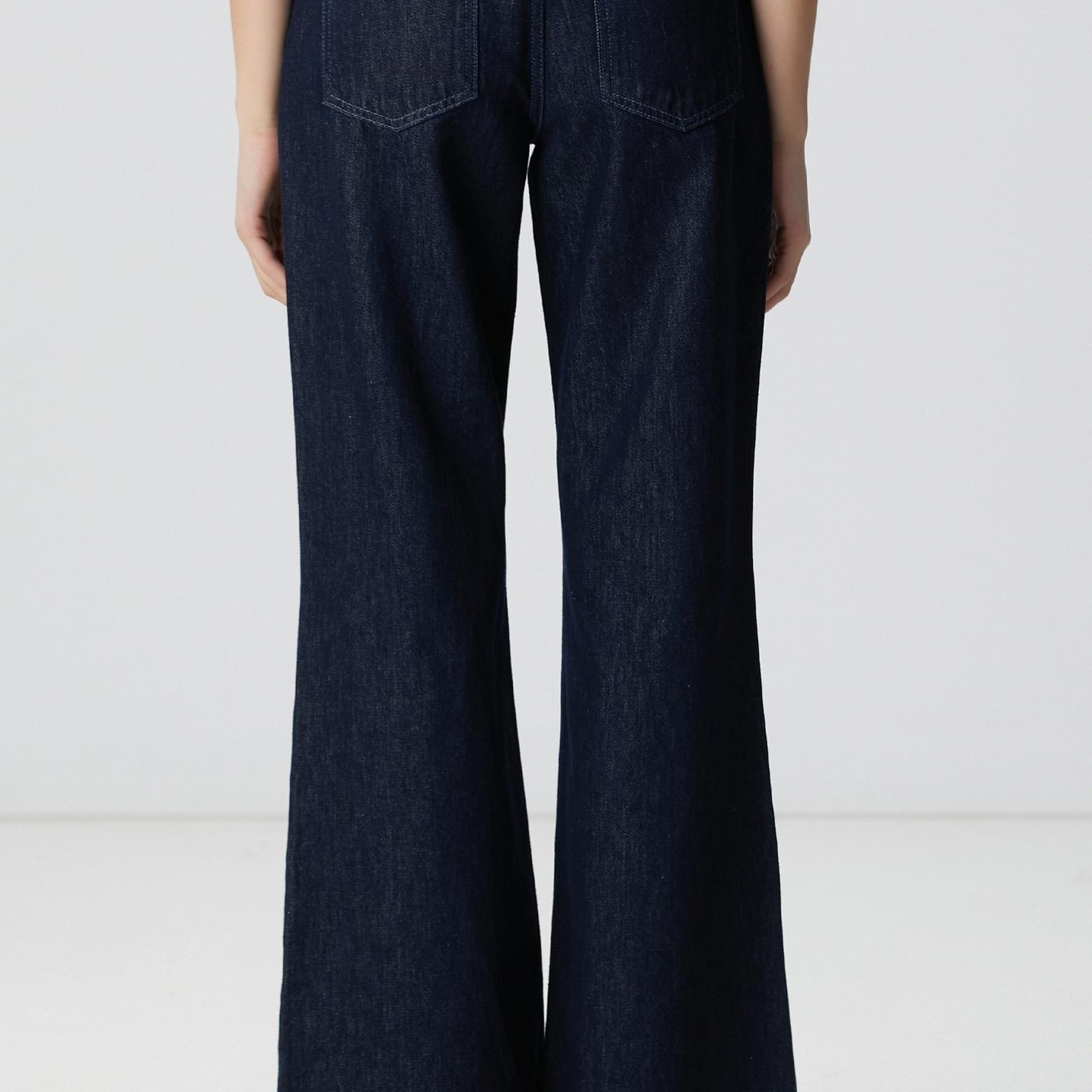 Network Kadın Koyu İndigo Mavi Geniş Paça Denim Pantolon