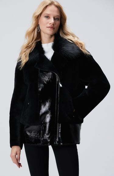  Network Kadın Siyah Deri Kaban