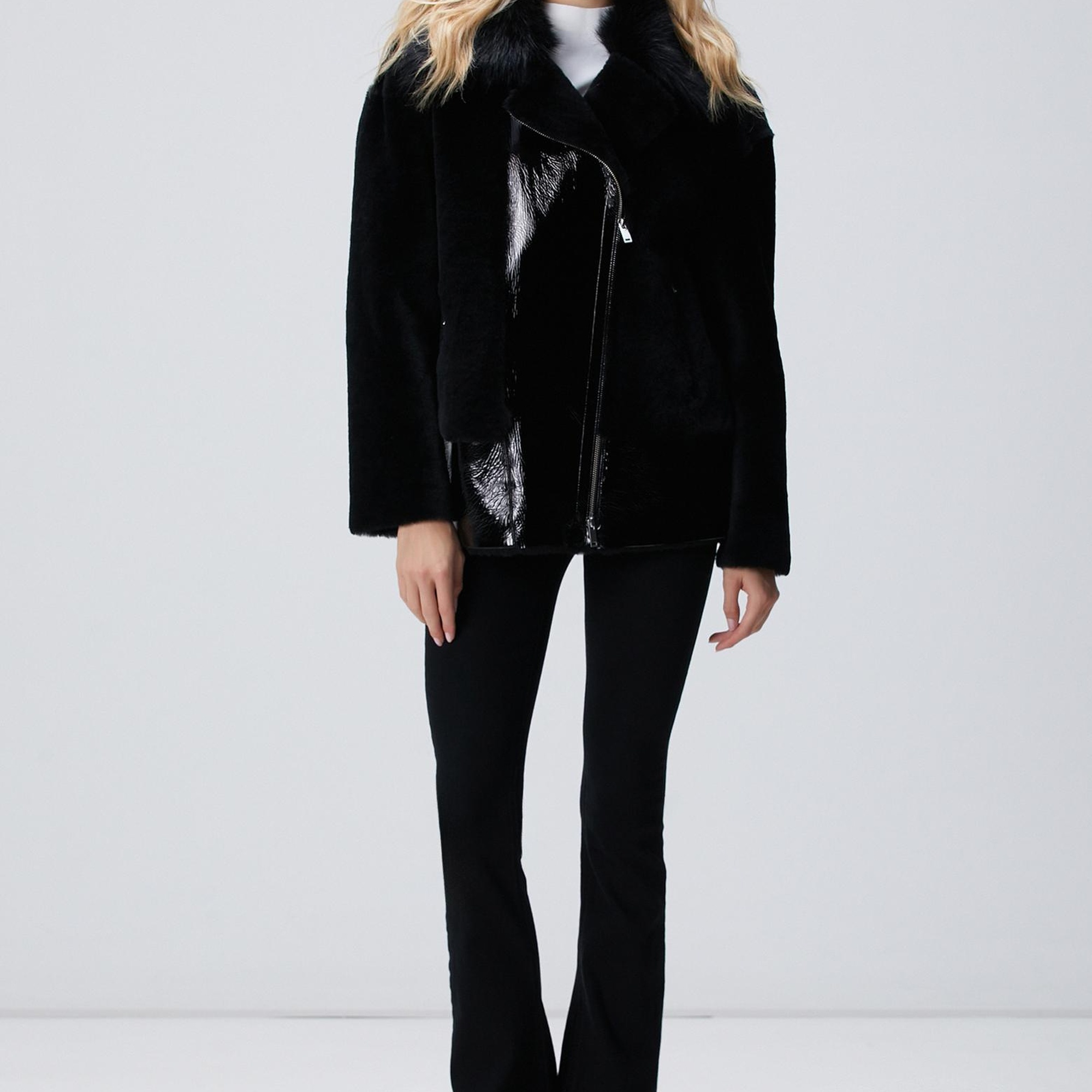 Network Kadın Siyah Deri Kaban