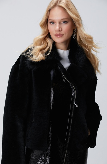  Network Kadın Siyah Deri Kaban