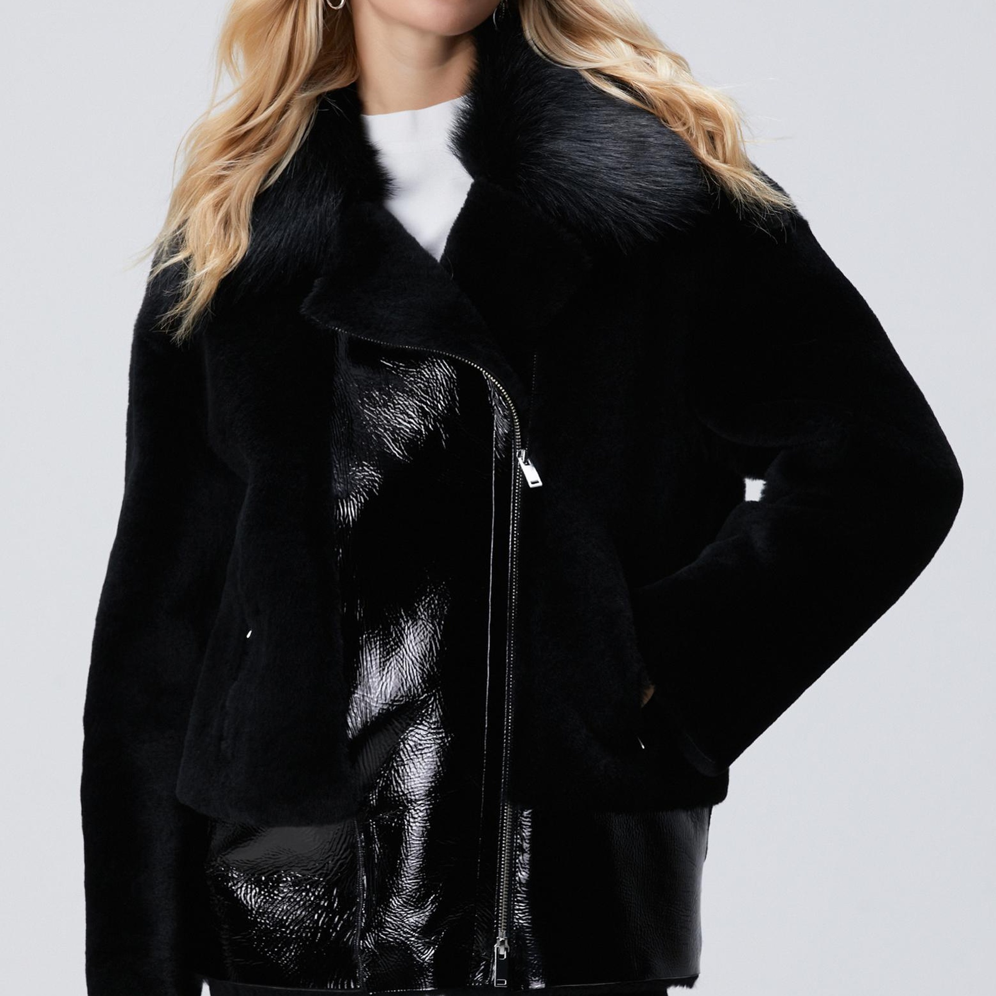 Network Kadın Siyah Deri Kaban