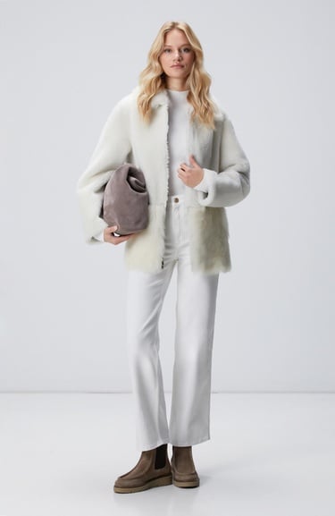  Network Kadın Kırık Beyaz Deri Kaban