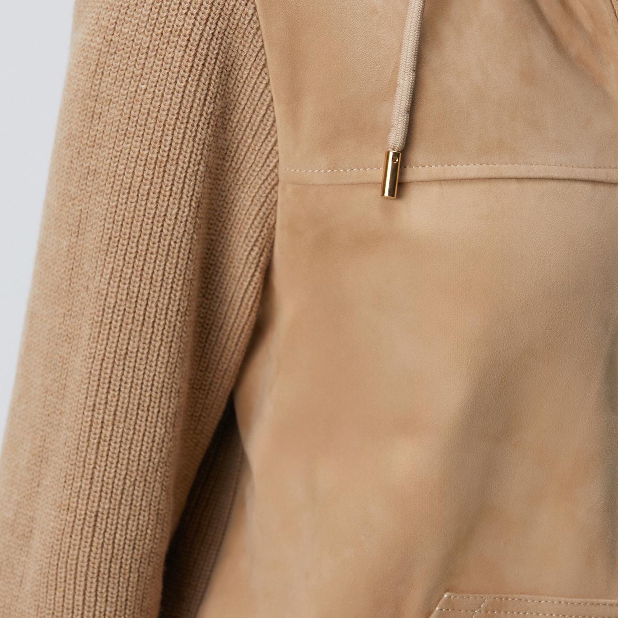 Network Kadın Bej Deri Mont