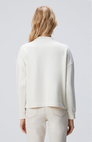  Network Kadın Kırık Beyaz Yakası Taş İşlemeli Sweatshirt