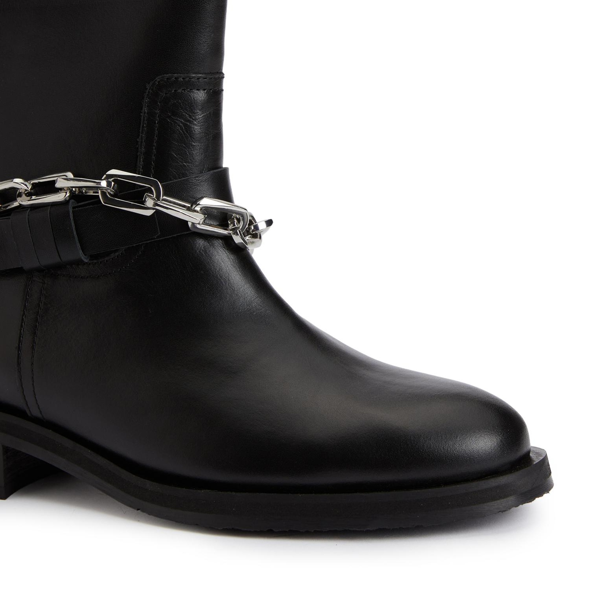 Divarese Kadın Siyah Zincir Detaylı Deri Bot