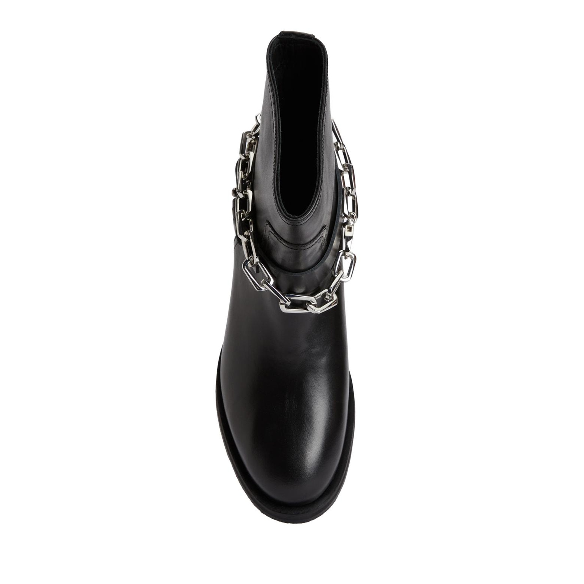 Divarese Kadın Siyah Zincir Detaylı Deri Bot