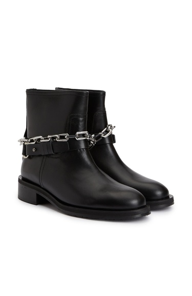  Divarese Kadın Siyah Zincir Detaylı Deri Bot