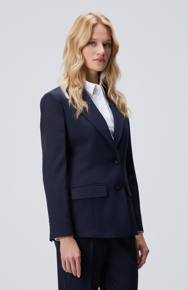  Network Kadın Lacivert Yün Karışımlı Ceket