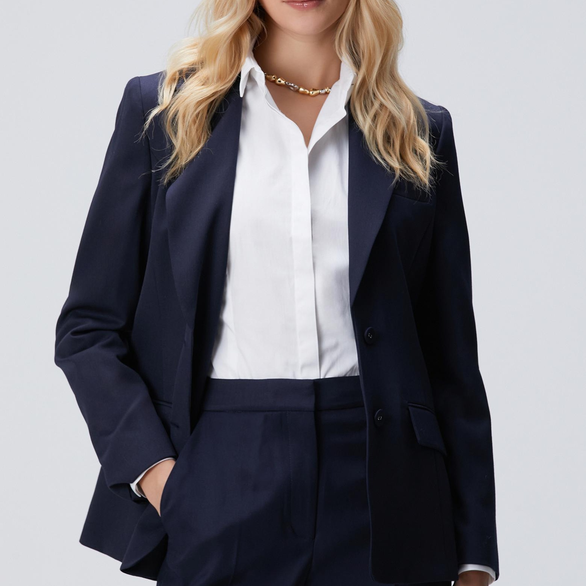 Network Kadın Lacivert Yün Karışımlı Ceket