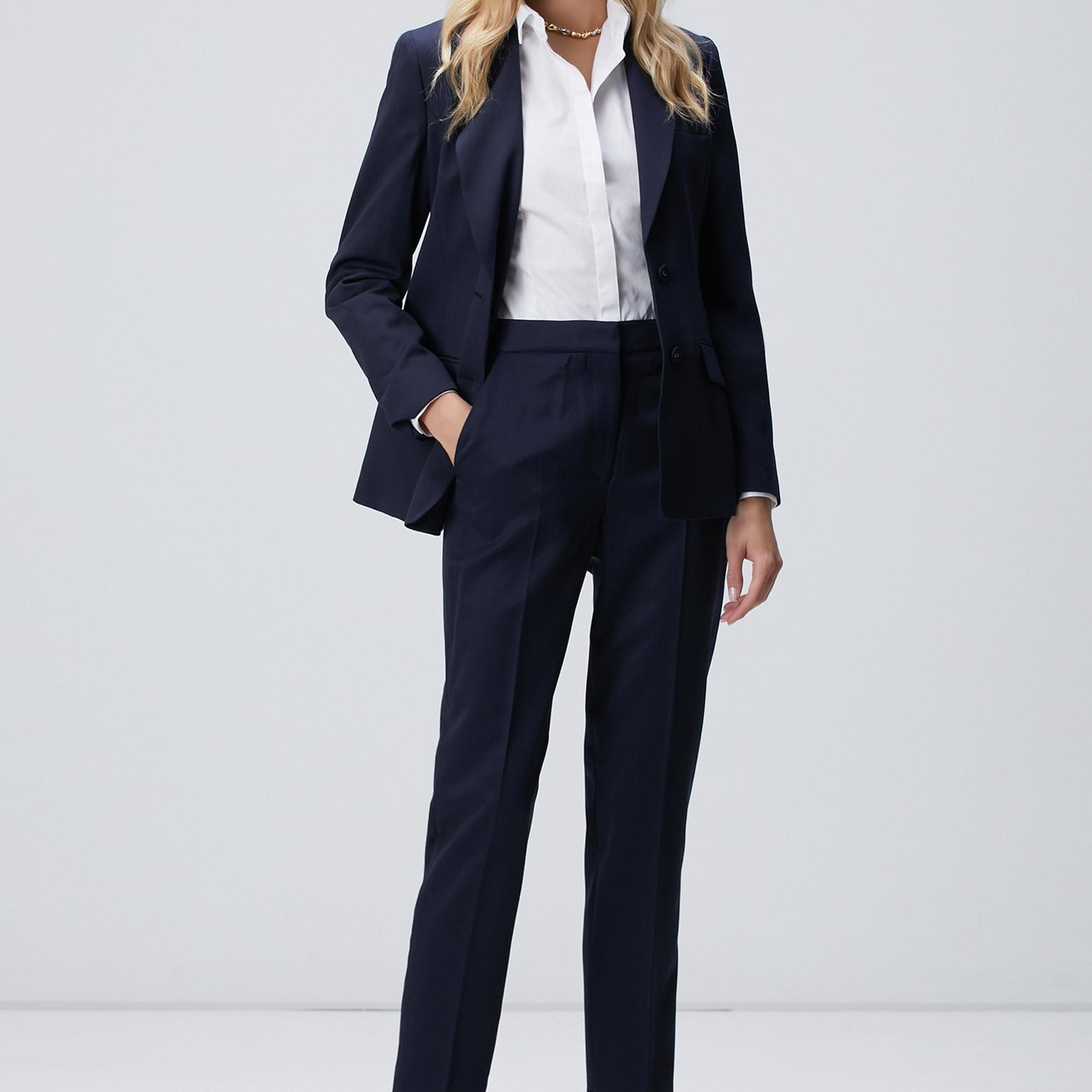 Network Kadın Lacivert Yün Karışımlı Pantolon