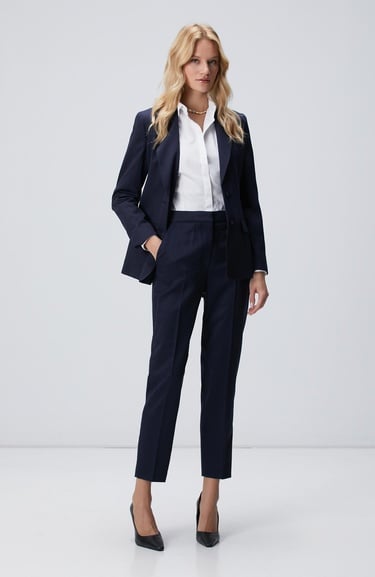  Network Kadın Lacivert Yün Karışımlı Pantolon