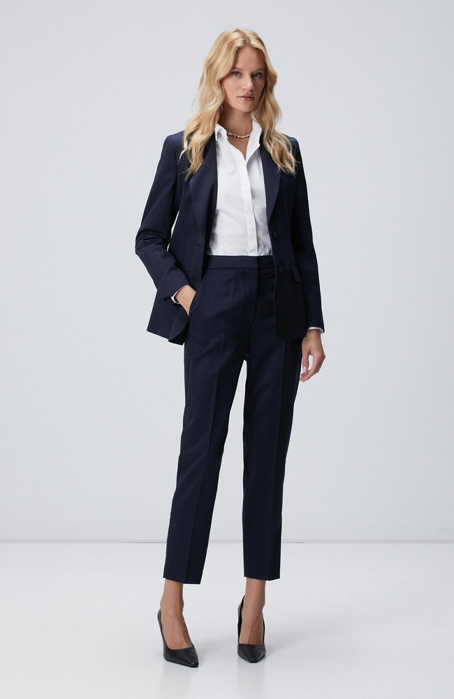  Network Kadın Lacivert Yün Karışımlı Pantolon