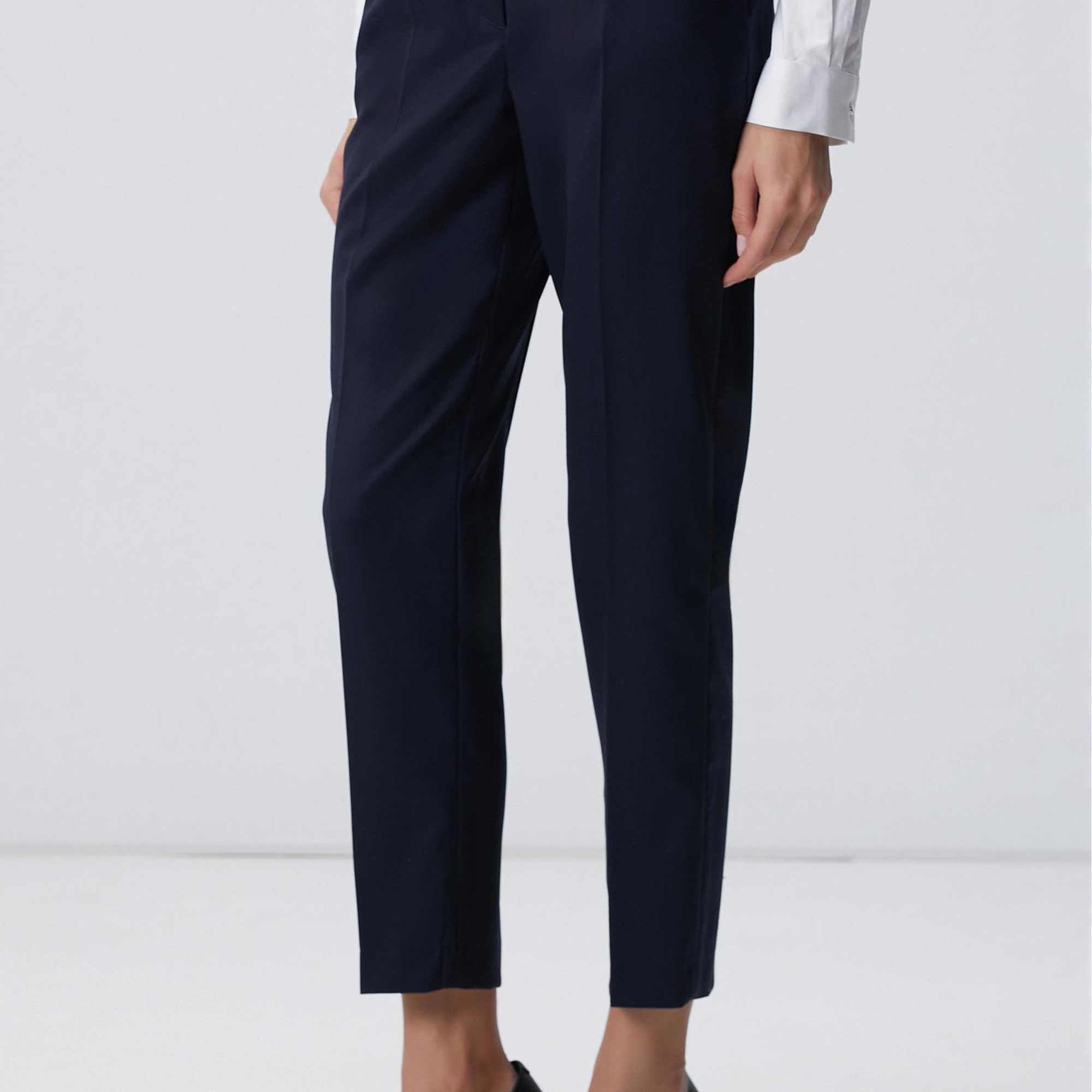 Network Kadın Lacivert Yün Karışımlı Pantolon