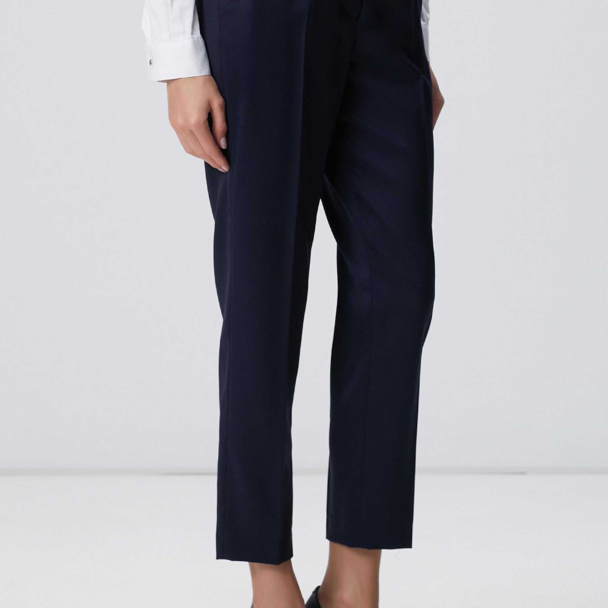 Network Kadın Lacivert Yün Karışımlı Pantolon