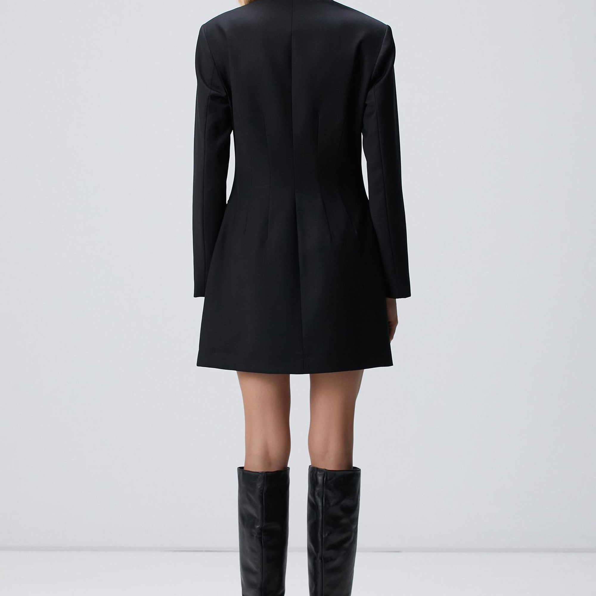 Network Kadın Siyah Mini Yün Elbise