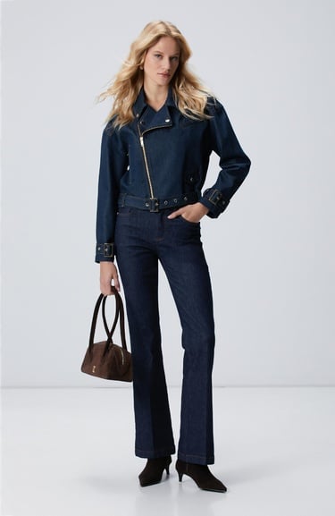  Network Kadın Koyu Indigo Mavi Denim Mont