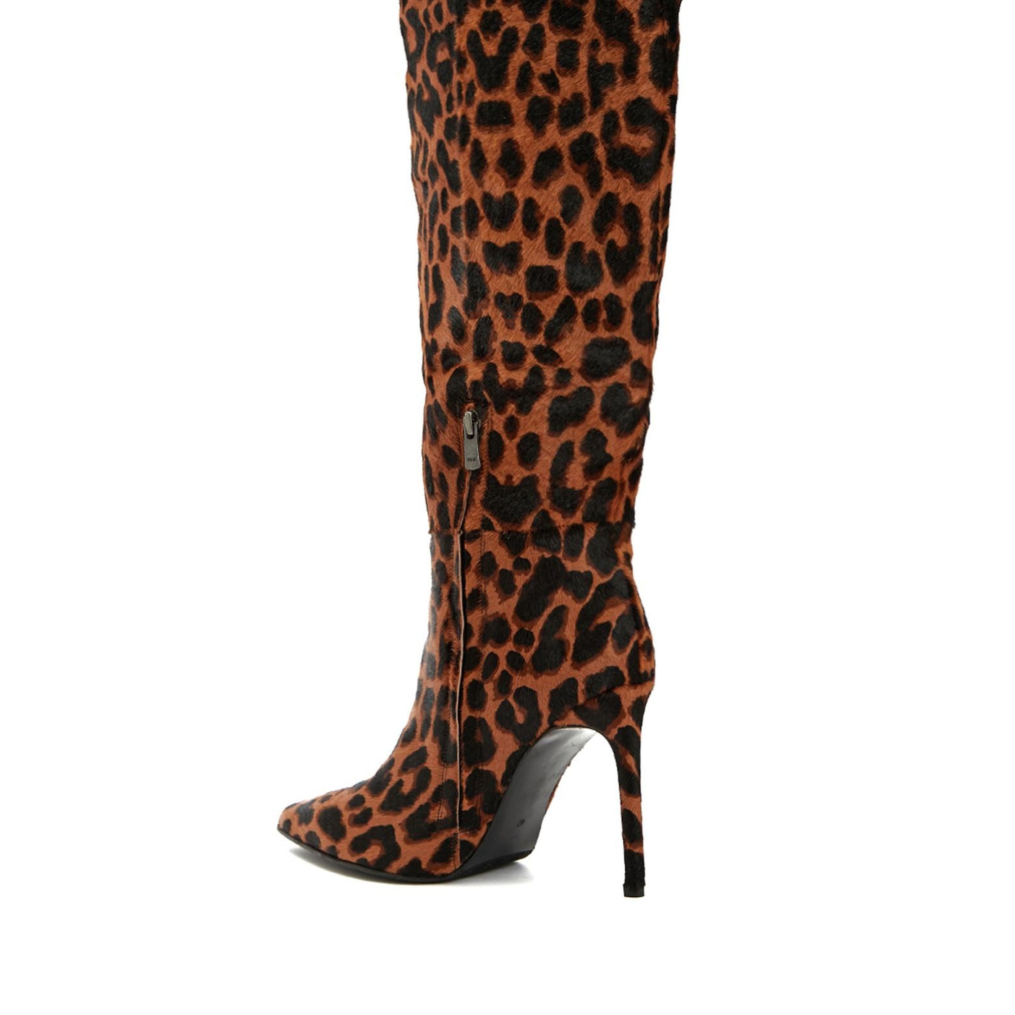 Network Kadın Leopar Desenli Deri Çizme