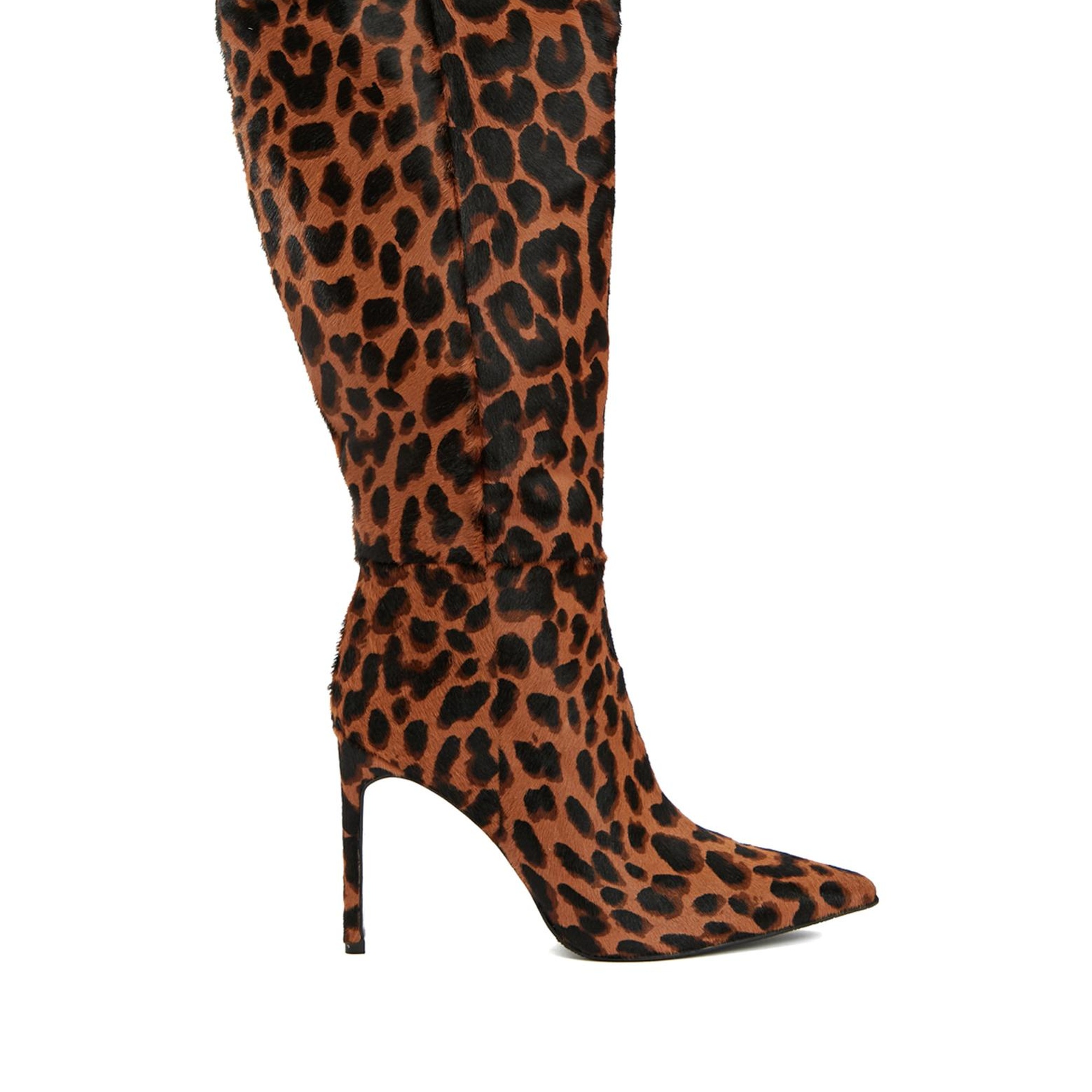 Network Kadın Leopar Desenli Deri Çizme