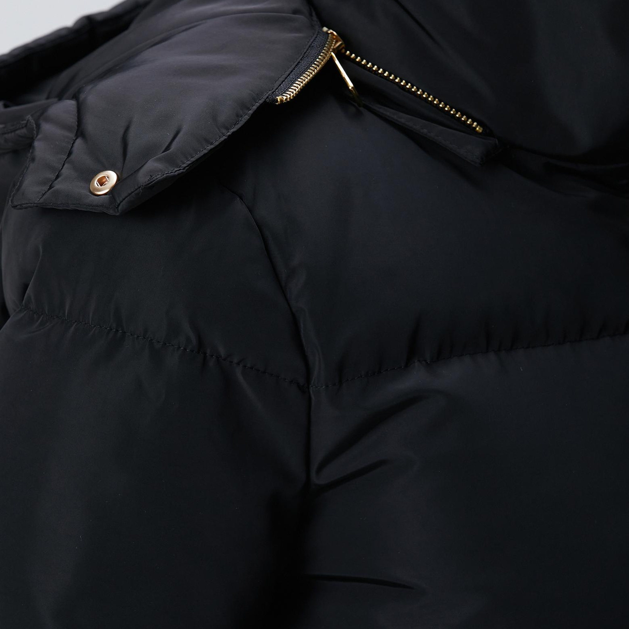 Network Kadın Siyah Kapüşonlu Kapitone Mont