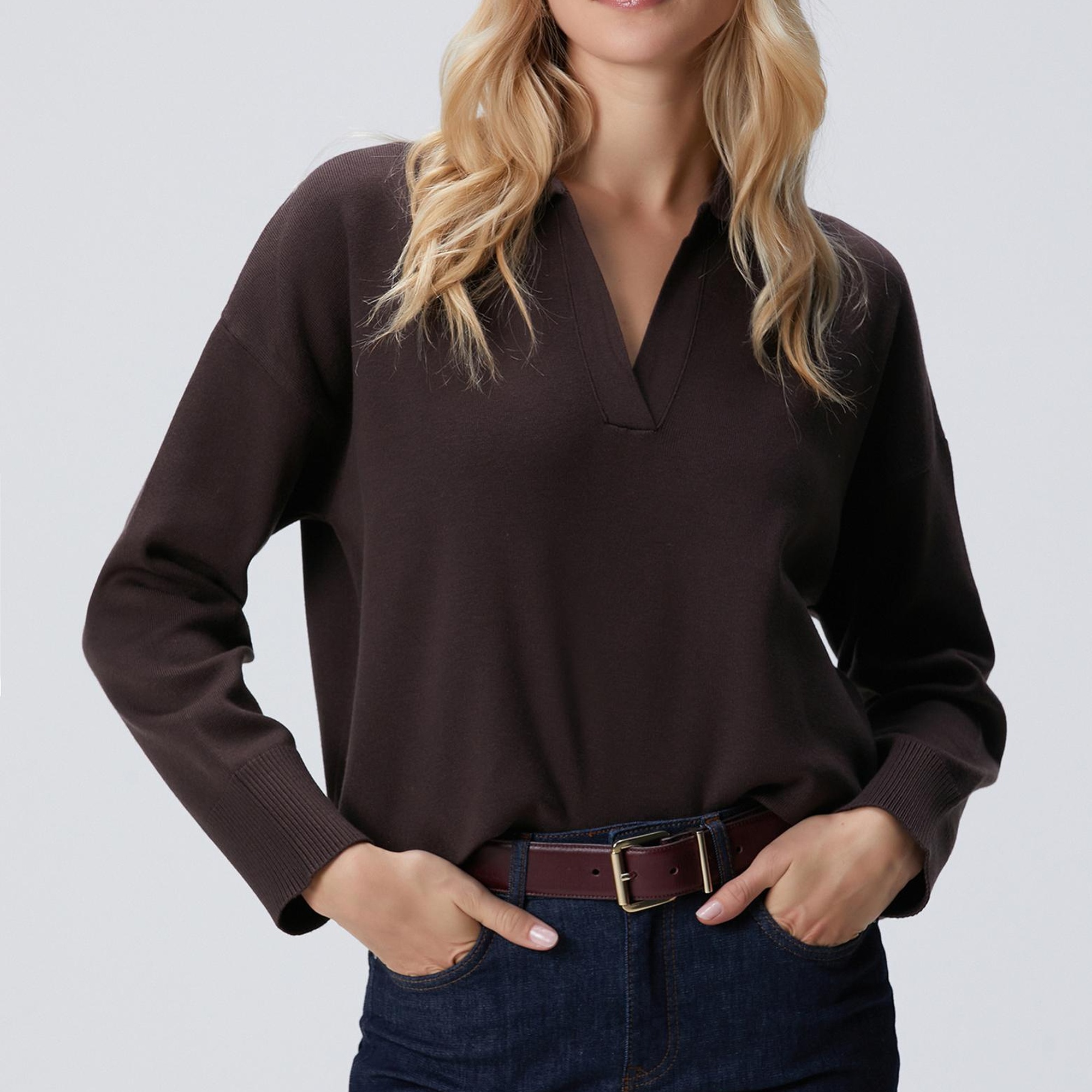 Network Kadın Acı Kahve Kazak