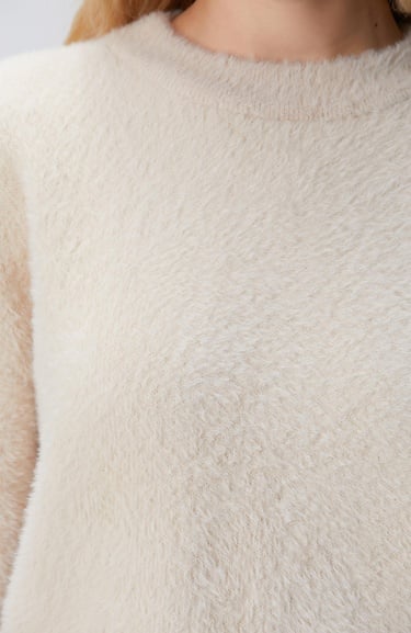  Network Kadın Bej Triko Kazak