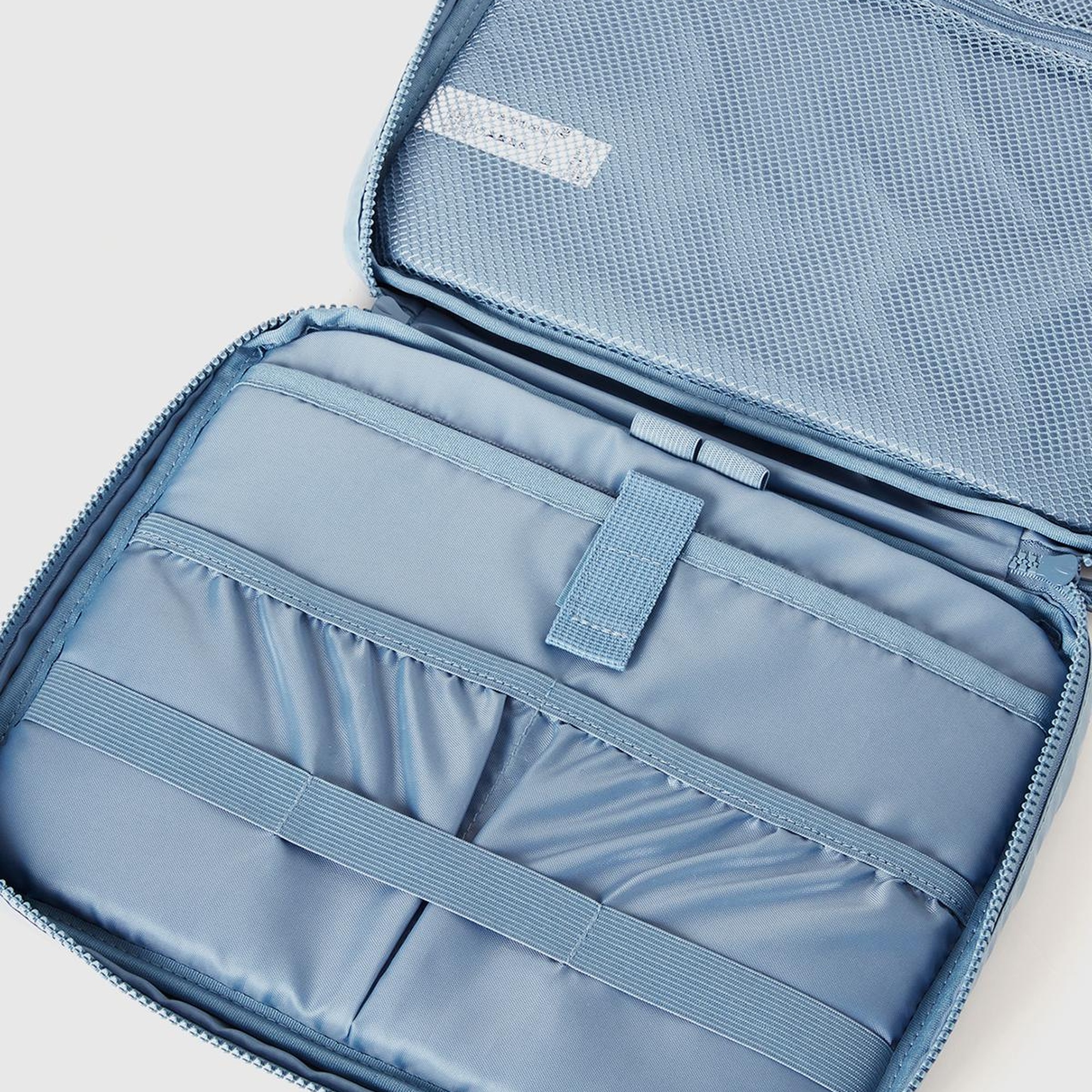 Unisex Mavi Dolgulu Parlak Organizer Çanta