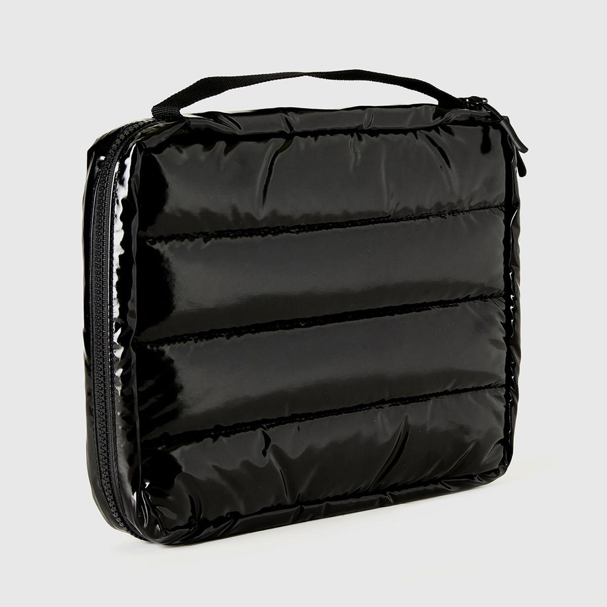 Unisex Siyah Dolgulu Parlak Organizer Çanta