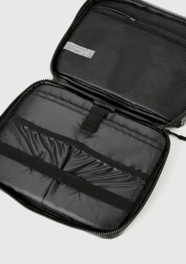  Unisex Siyah Dolgulu Parlak Organizer Çanta