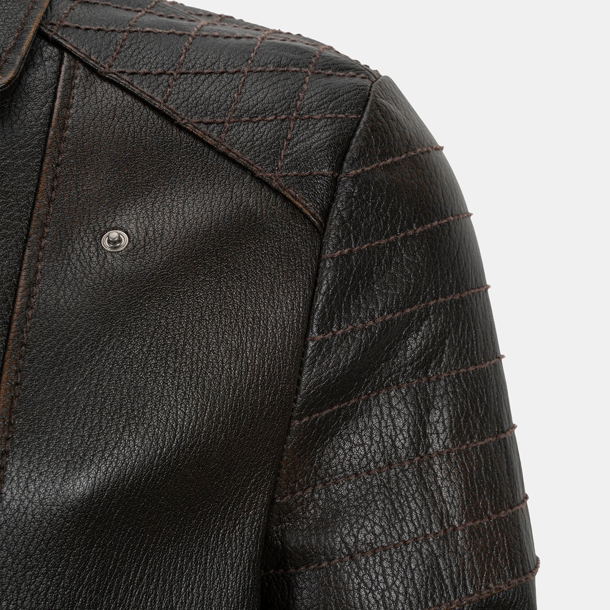 DESA Erkek Siyah Vintage Deri Biker Ceket