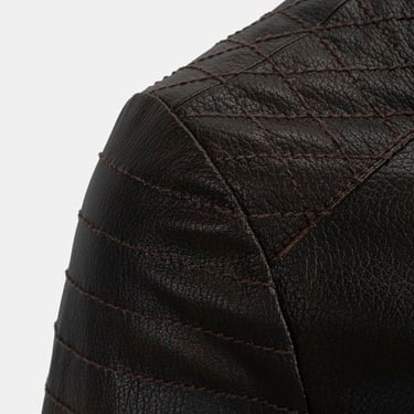  DESA Erkek Siyah Vintage Deri Biker Ceket