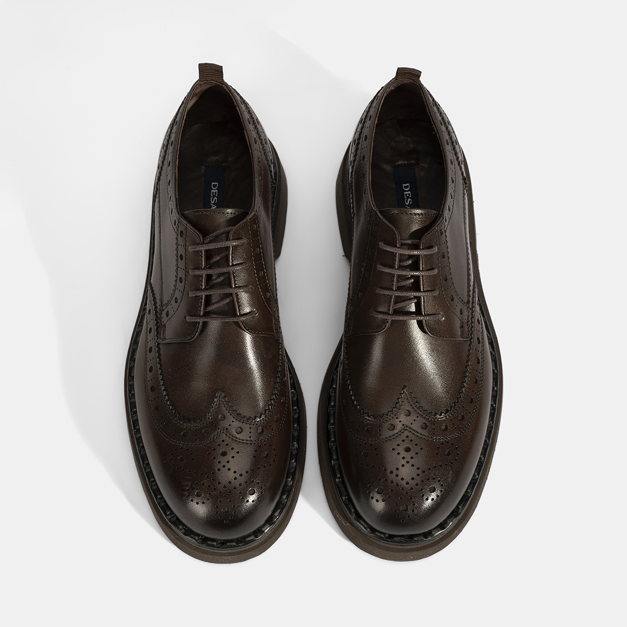 Erkek Kahve Bağcıklı Deri Klasik Ayakkabı