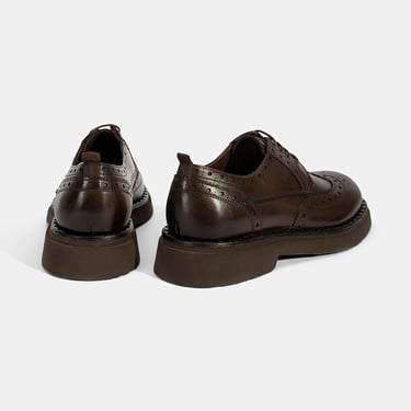  Erkek Kahve Bağcıklı Deri Klasik Ayakkabı