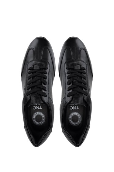  Tamer Tanca Erkek Hakiki Deri Siyah Casual Ayakkabı