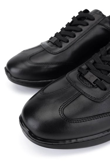  Tamer Tanca Erkek Hakiki Deri Siyah Casual Ayakkabı