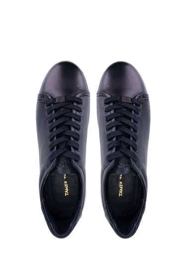  Tamer Tanca Erkek Hakiki Deri Lacivert Sneakers & Spor Ayakkabı