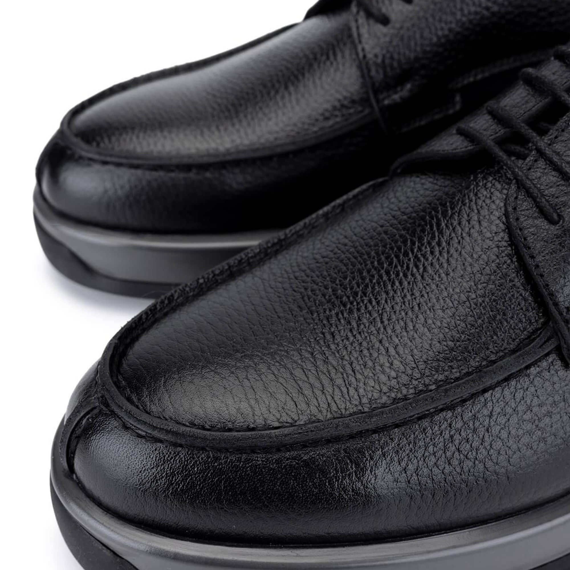 Tamer Tanca Erkek Hakiki Deri Siyah Floter Casual Ayakkabı