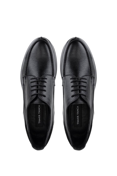  Tamer Tanca Erkek Hakiki Deri Siyah Floter Casual Ayakkabı