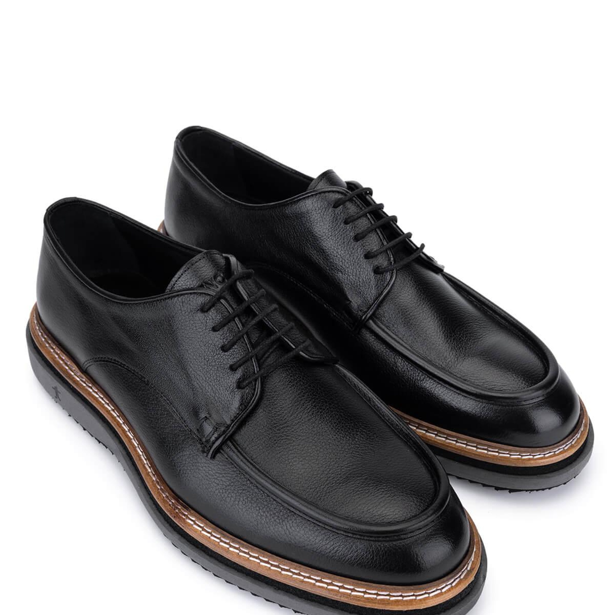 Tamer Tanca Erkek Hakiki Deri Siyah Casual Ayakkabı