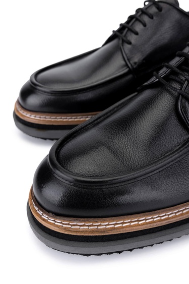  Tamer Tanca Erkek Hakiki Deri Siyah Casual Ayakkabı