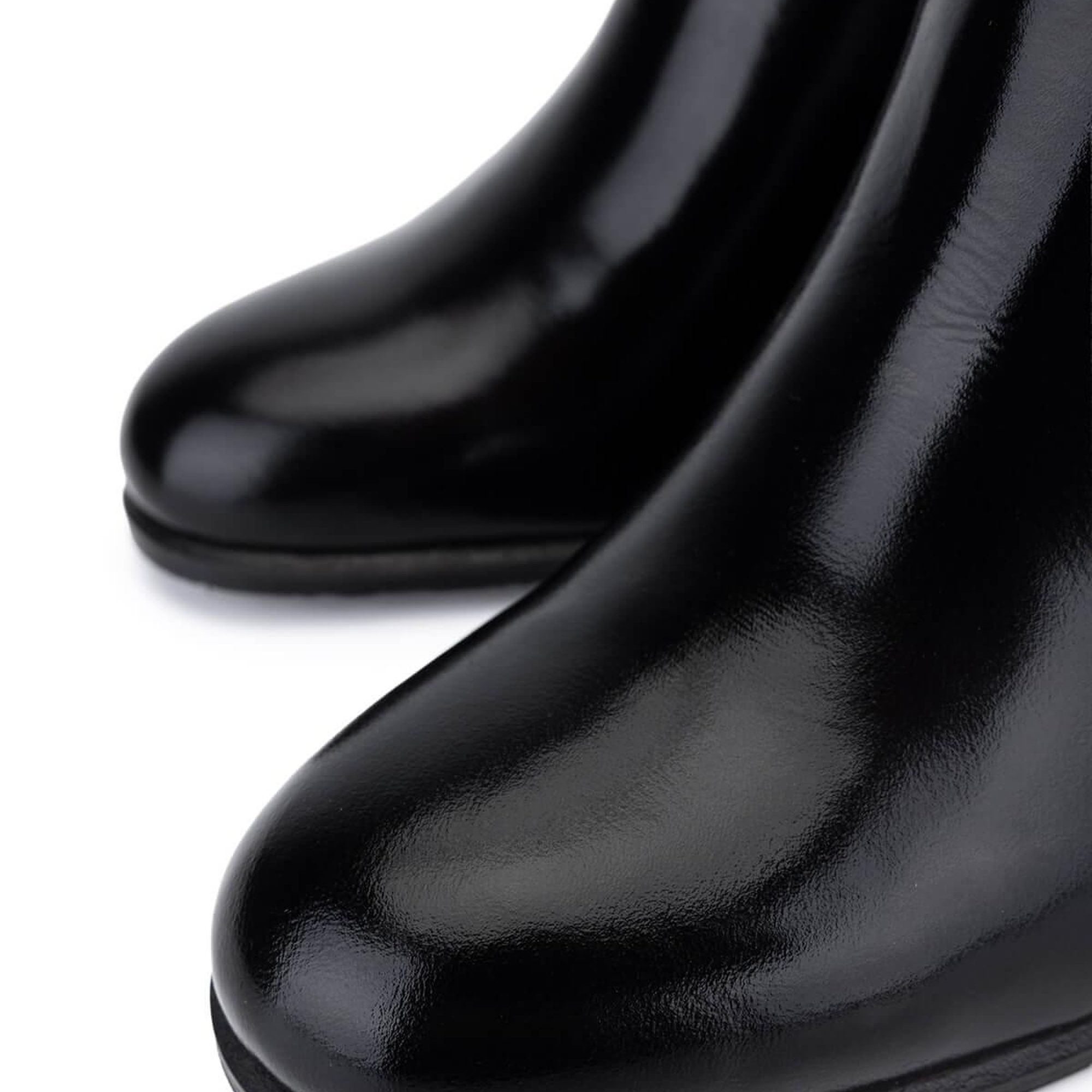 Tamer Tanca Kadın Hakiki Deri Siyah Rugan Klasik Bot