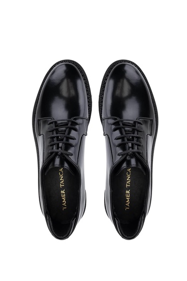  Tamer Tanca Erkek Hakiki Deri Siyah Mat Klasik Ayakkabı