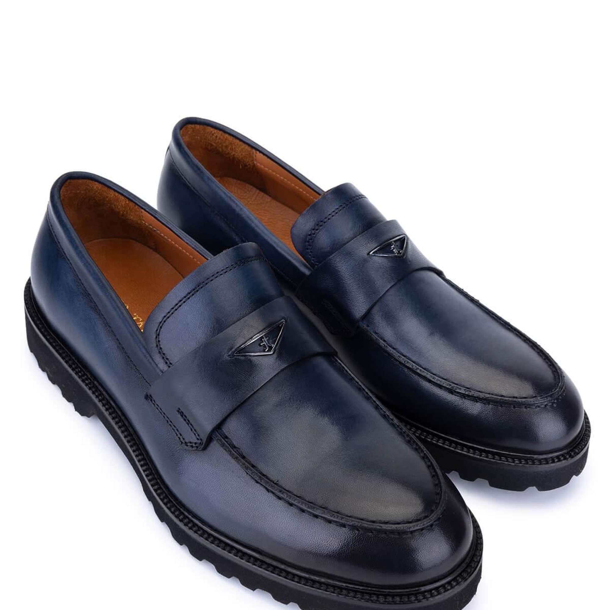 Tamer Tanca Erkek Hakiki Deri Lacivert Loafer Ayakkabı