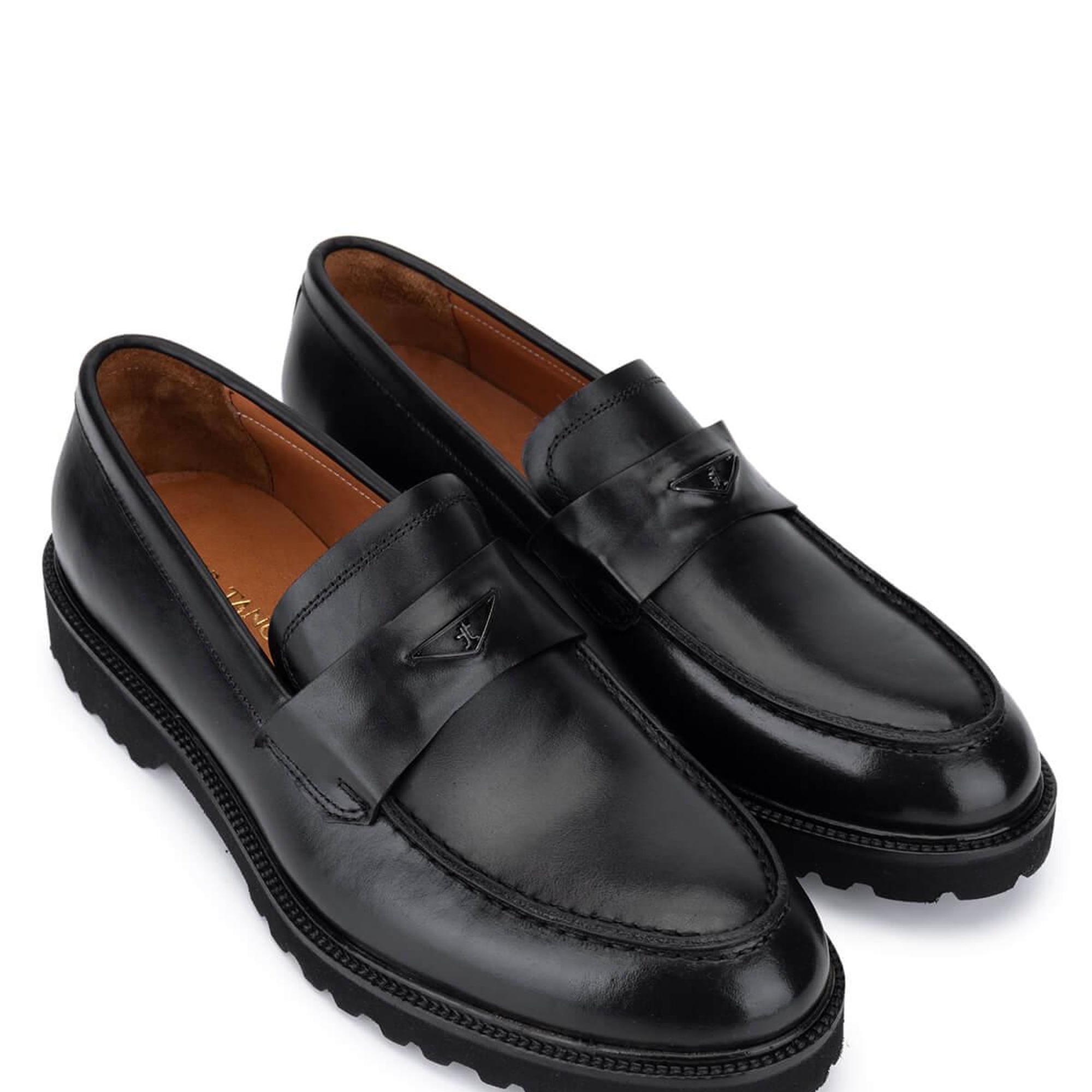 Tamer Tanca Erkek Hakiki Deri Siyah Loafer Ayakkabı
