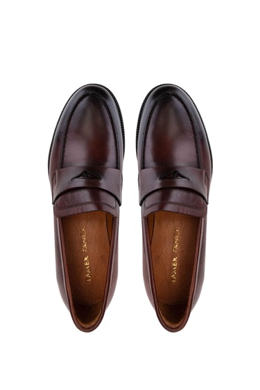  Tamer Tanca Erkek Hakiki Deri Taba Loafer Ayakkabı