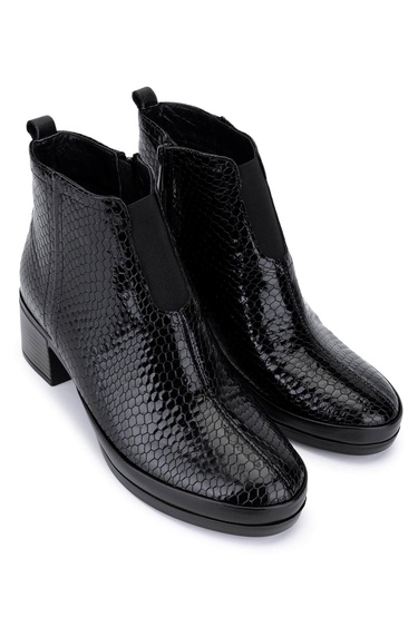  Tamer Tanca Kadın Hakiki Deri Siyah Bmb Topuklu Bot