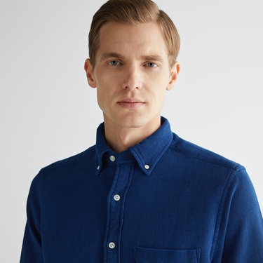  Gant Erkek Lacivert Regular Fit Düğmeli Yaka Gömlek