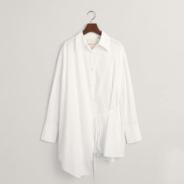  GANT Kadın Beyaz Oversize Fit Klasik Yaka Gömlek