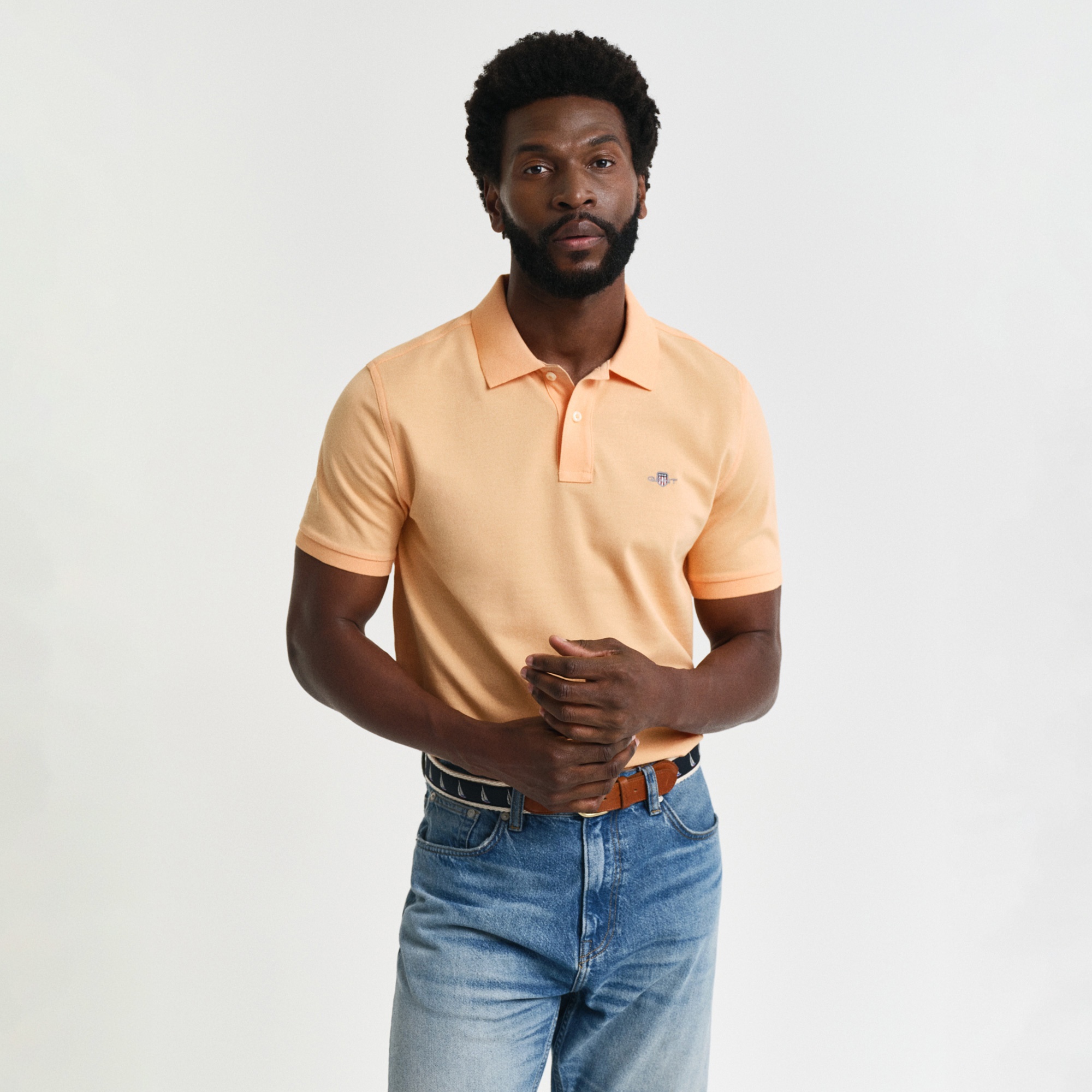 GANT Erkek Turuncu Regular Fit Polo