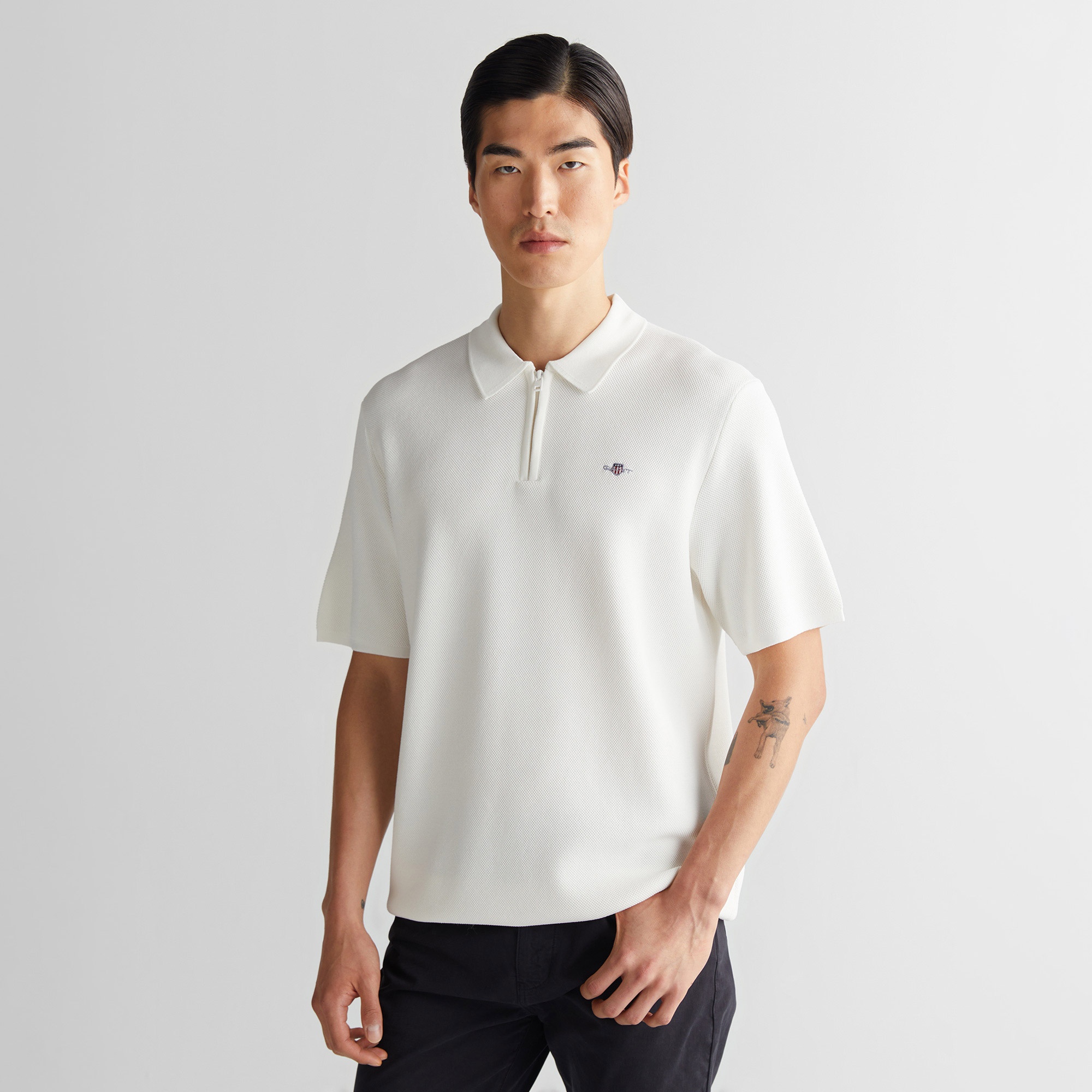GANT Erkek Krem Regular Fit Triko